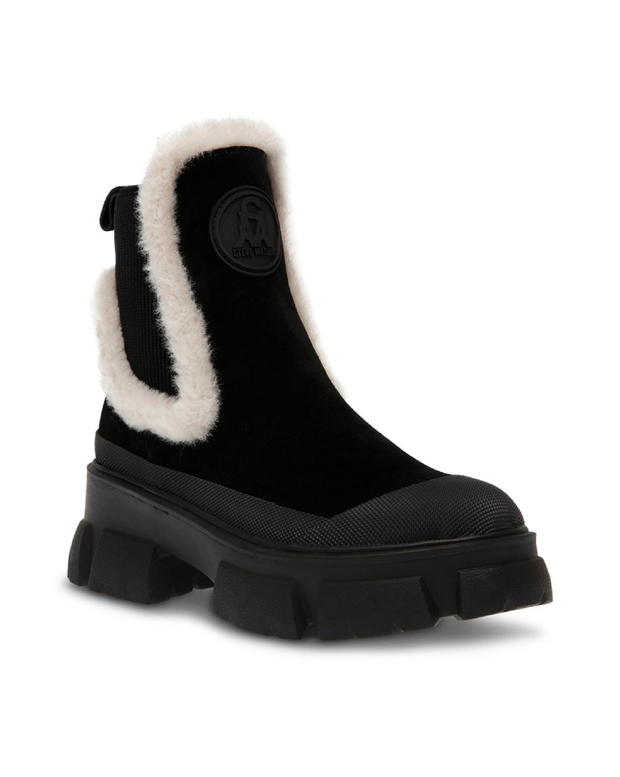 TOWNSHIP 絨面毛邊切爾西短靴-黑色