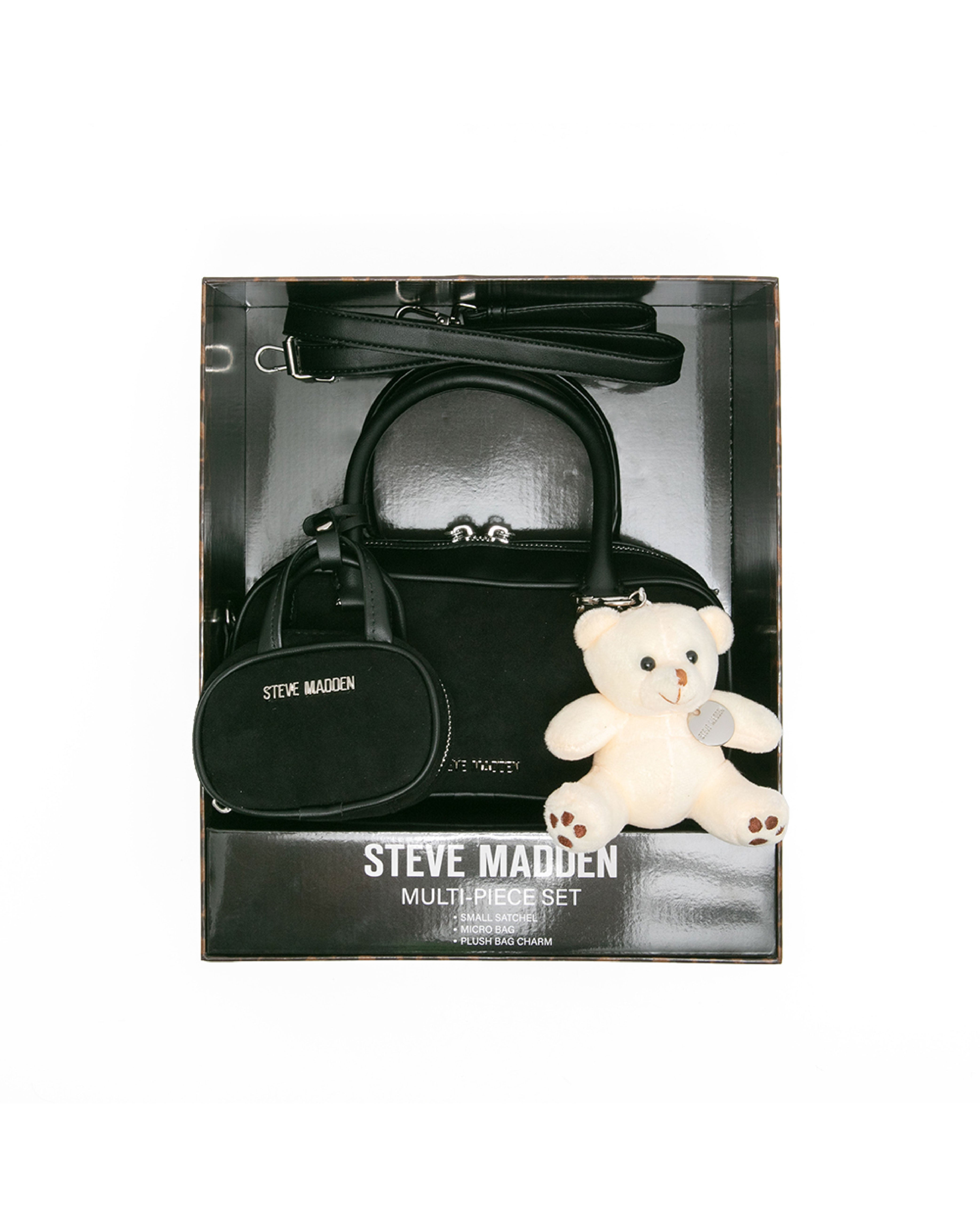 【線上獨家禮盒】麂皮法棍小包三件禮盒組-黑色