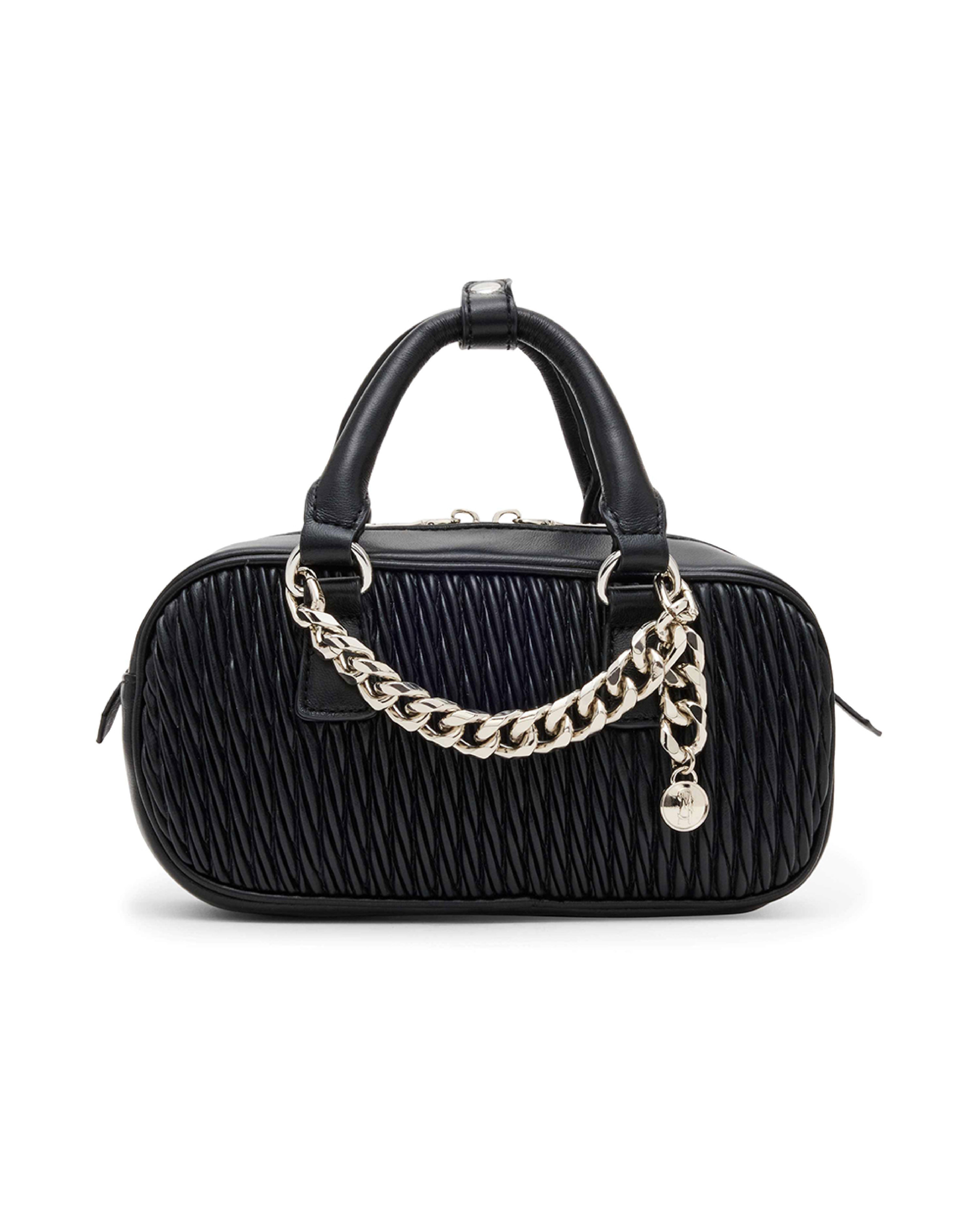 BEMILIEE 編織抓皺小法棍包-黑色