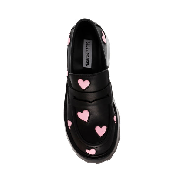 MY HEART Heart Platform Loafers - Black