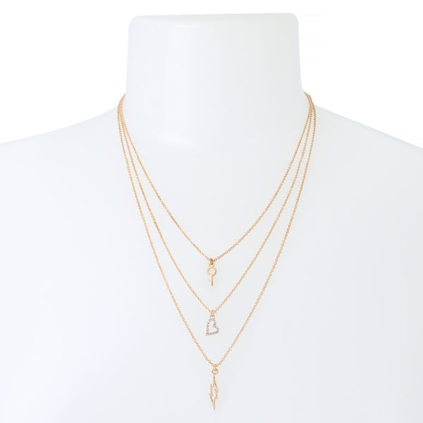 Three-in-one Long Necklace - Gold