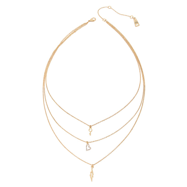 Three-in-one Long Necklace - Gold