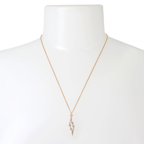 Diamond Lightning Long Necklace - Gold