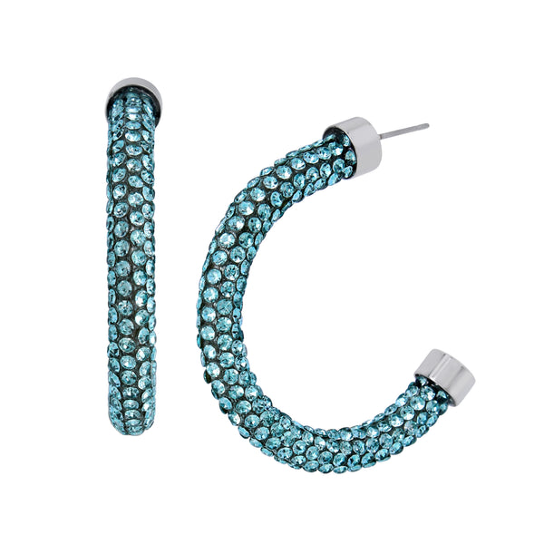 Blue Diamond Post Earrings - Blue