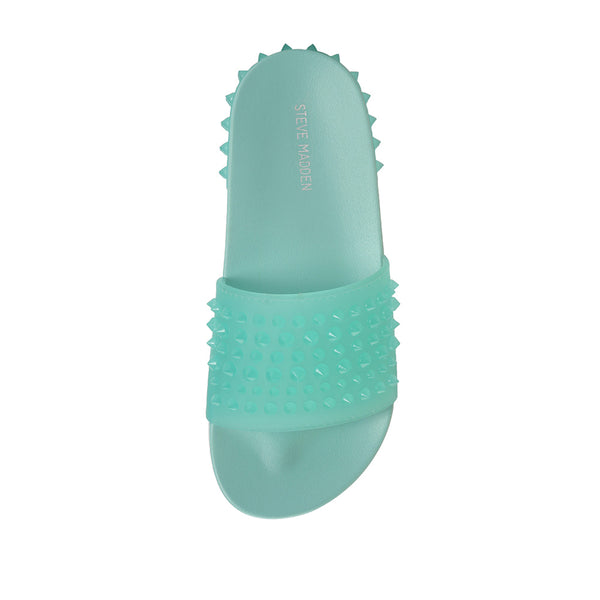 SORRENTO Studded Silicone Flat Slippers-Green