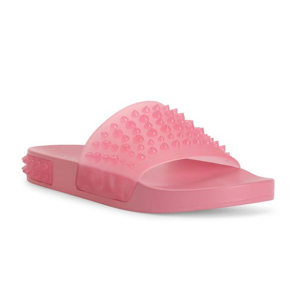 SORRENTO 鉚釘造型矽膠平底拖鞋-桃色