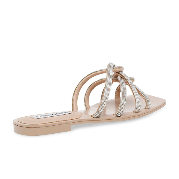 PRIMAL diamond cross strap flat sandals - apricot pink