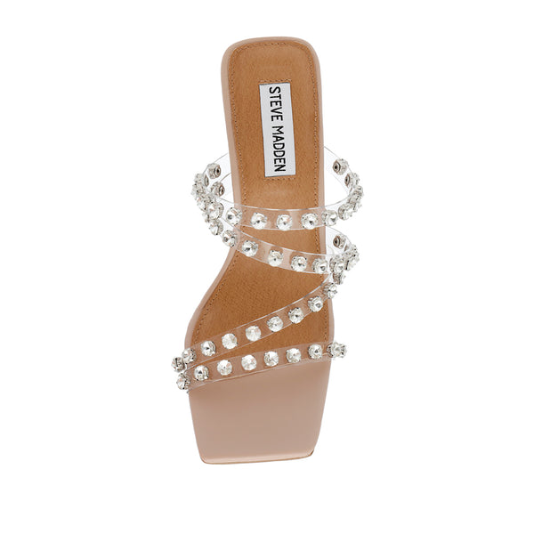 ZENA-R Square Toe Diamond Sandals - Apricot Pink