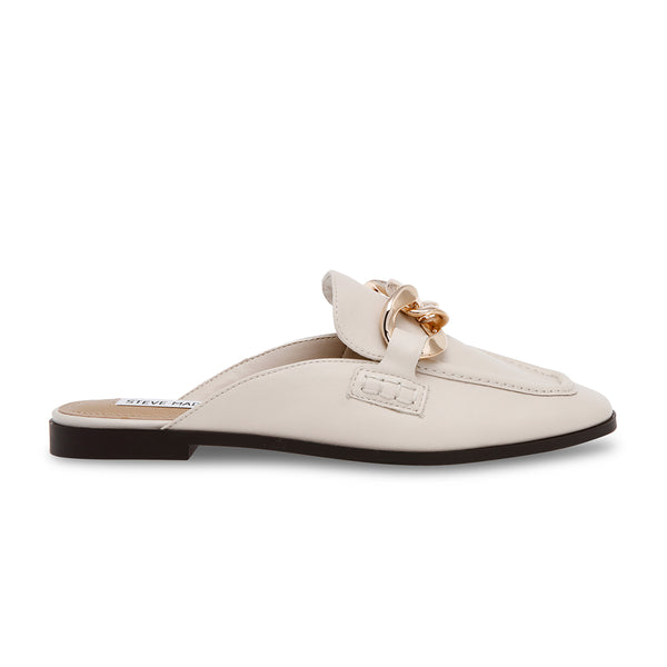 CALLY Gold Leather Mule Slippers - Beige