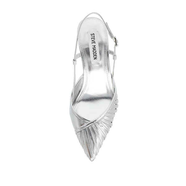 LITEHOUSE Basket Hollow Pointed Toe Wraparound Low Heels - Silver