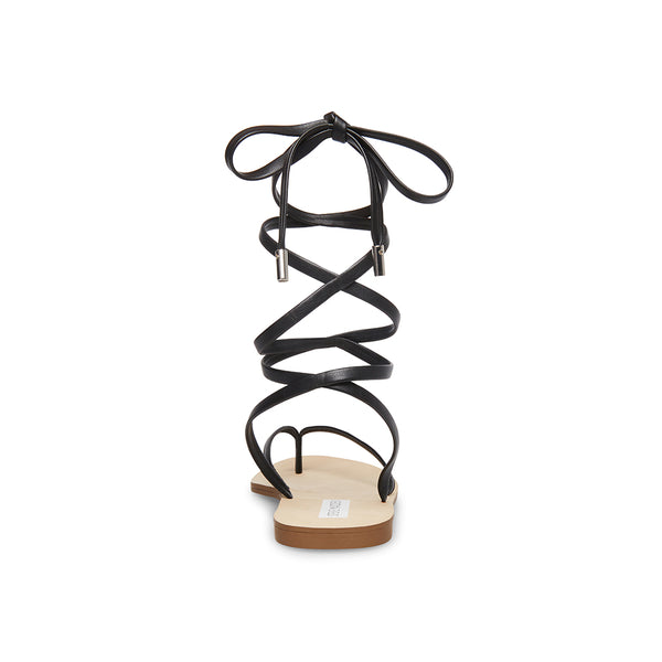 DENZELLE Angled Roman Flat Sandals - Black