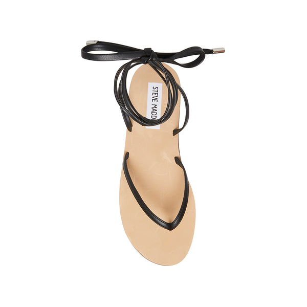 DENZELLE Angled Roman Flat Sandals - Black