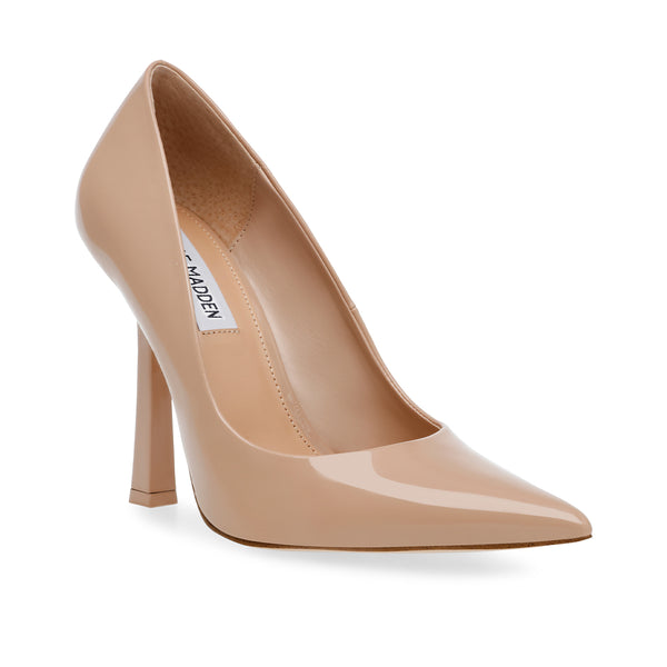 MARTINA plain pointed toe stiletto high heels - mirror apricot powder