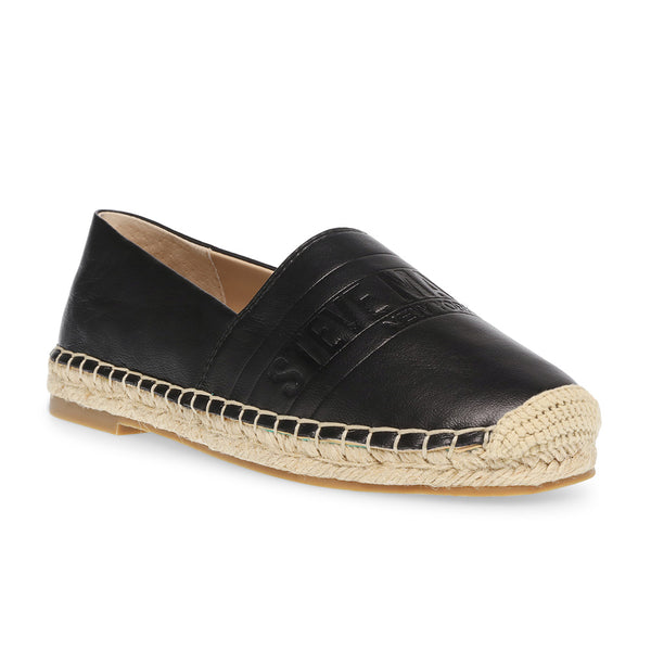 WAKEN Woven Embossed Flat Loafers - Black