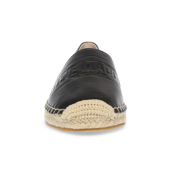 WAKEN Woven Embossed Flat Loafers - Black