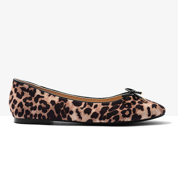 RETRO Bow Leopard Flats - Leopard Print