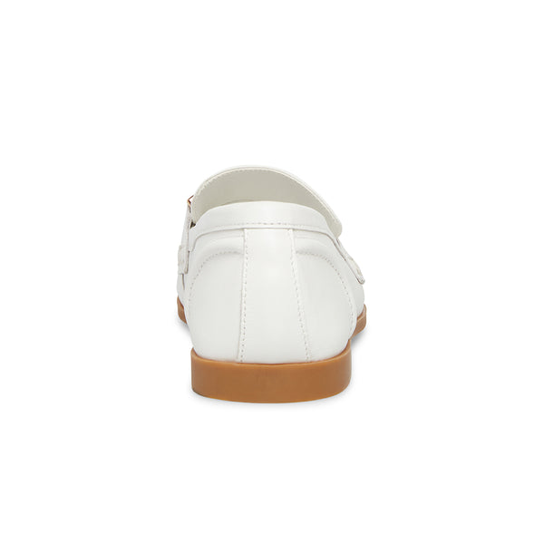 CARRINE Horsebit Leather Loafers - White