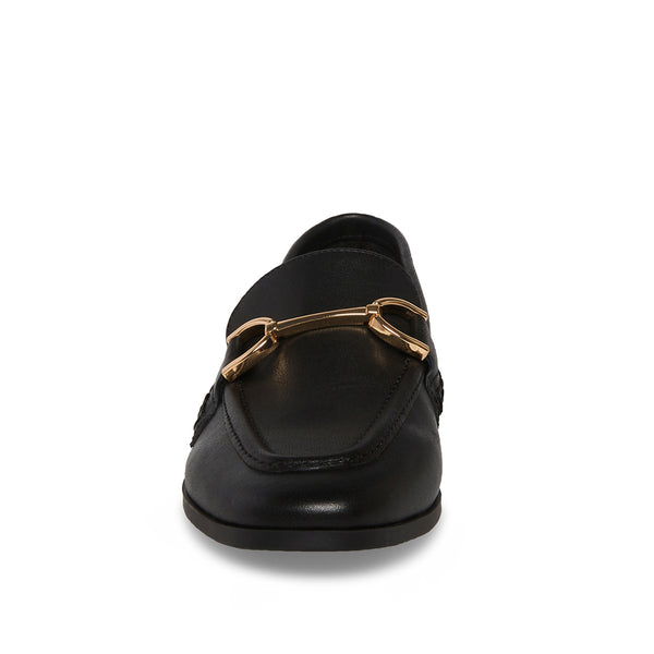 CARRINE Horsebit Leather Loafers - Black