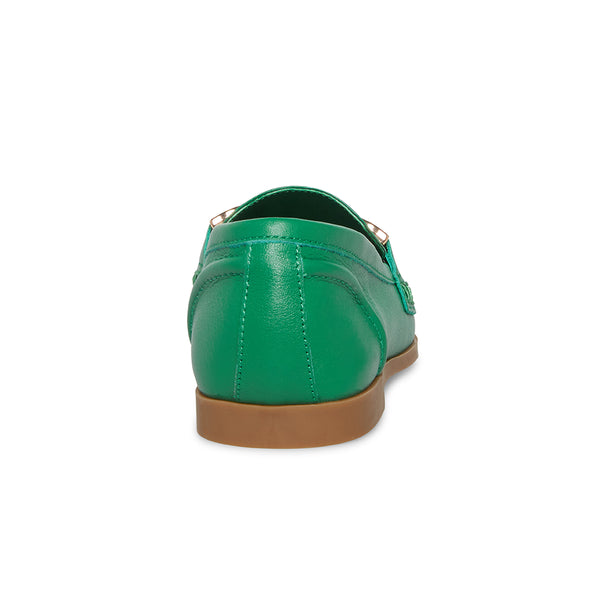CARRINE Horsebit Leather Loafers - Green