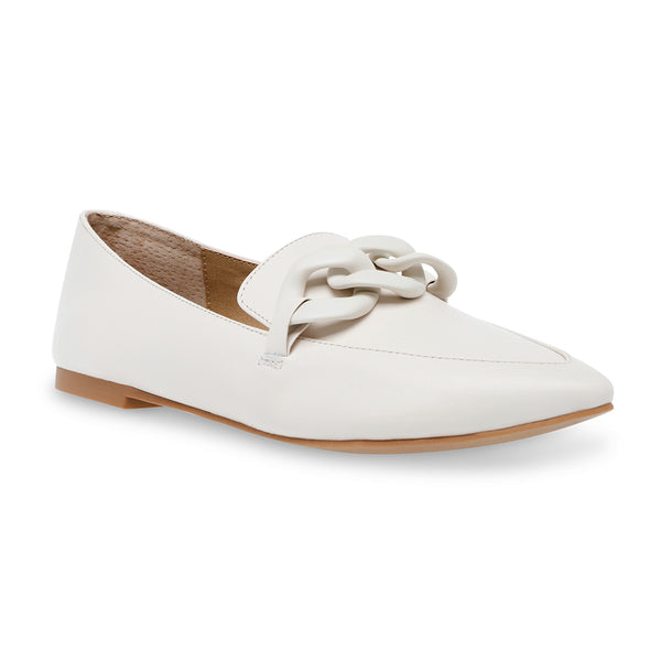 FAMED Buckle Pointed Toe Flats - Beige