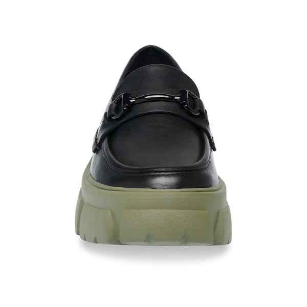 TRIFECTA Horsebit Platform Shoes - Black Green