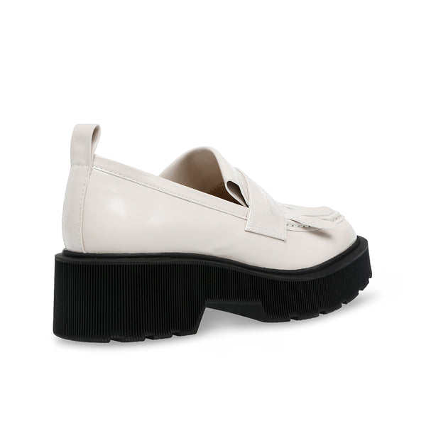 MARLEIGH Leather Tassel Platform Loafers - Beige