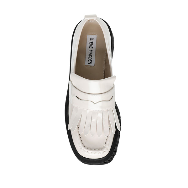 MARLEIGH Leather Tassel Platform Loafers - Beige