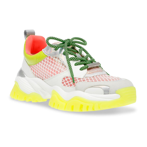 TREASURES Trendy Mesh Sawtooth Dad Shoes-Fluorescent Yellow
