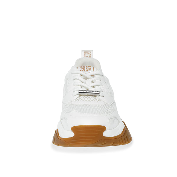 TRILLING Paneled Mesh Sawtooth Platform Casual Shoes-White