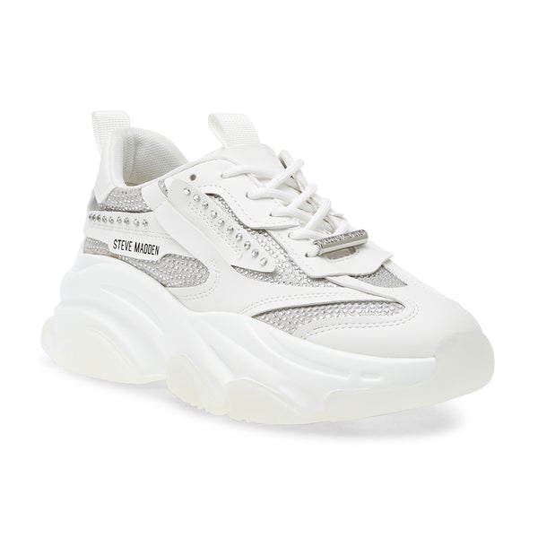 POSSESION-R Drilled Thick Sole Samurai Dad Shoes-White