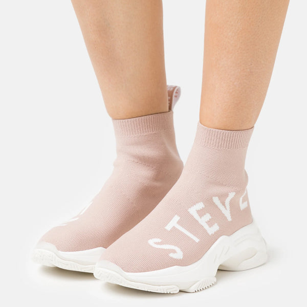 MAESTRO 潮流款 品牌字母襪套休閒鞋-粉色