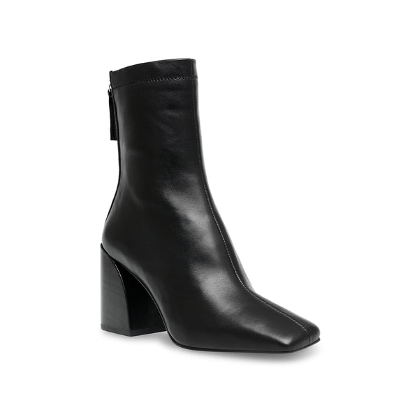 CRITICAL Zip Back Small Square Toe Block Heel Boots - Black