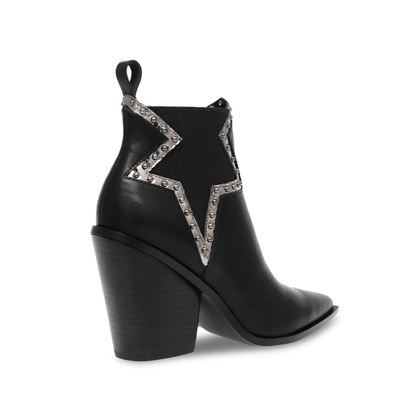TOP SHOT Pentagonal Diamond Chunky Heel Pointed Boots - Black