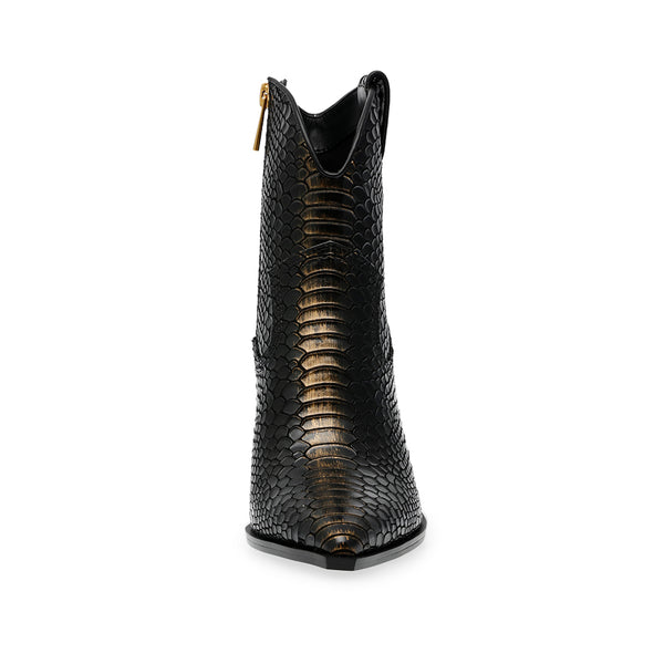 TORREY Snakeskin Pointed Equestrian Shoes - Black