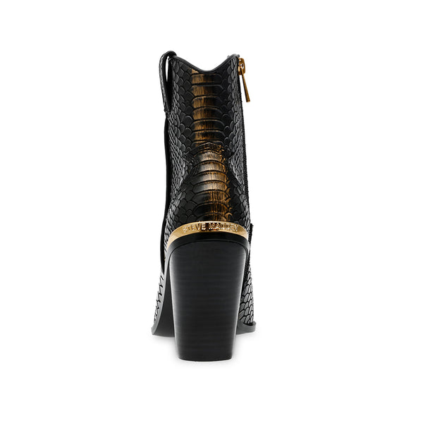 TORREY Snakeskin Pointed Equestrian Shoes - Black