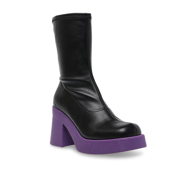 UPTAKE 撞色厚底台套靴-紫色