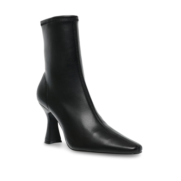 SAINTLY Square Toe High Heel Sock Boots - Black