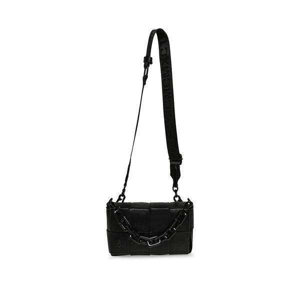 BCYRUS Trendy Leather Crossbody/Handheld Woven Small Square Bag-Black