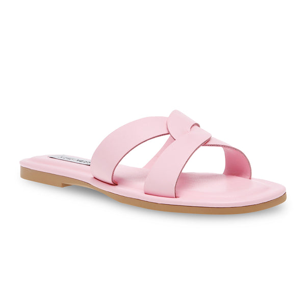 PRECISELY Cross Kink Flat Sandals - Pink