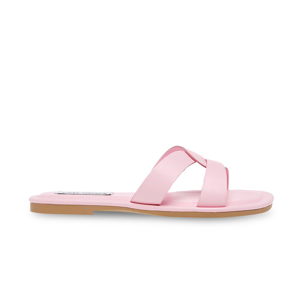 PRECISELY Cross Kink Flat Sandals - Pink