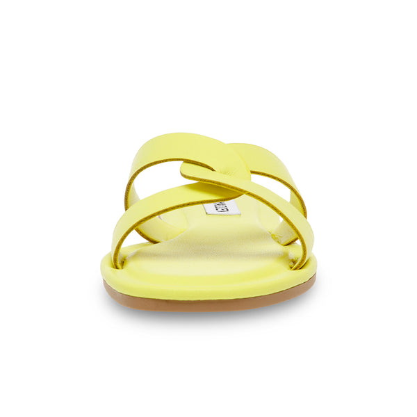PRECISELY Cross Kink Flat Sandals - Yellow