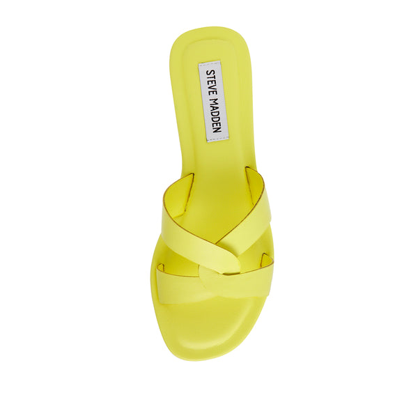 PRECISELY Cross Kink Flat Sandals - Yellow