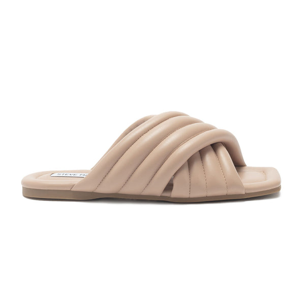 OUTPOST Diagonal embossed cross flat sandals and slippers - beige