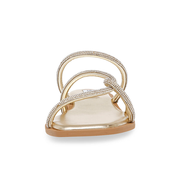 ATTAGIRL-R Knotted Strappy Flat Sandals - Gold