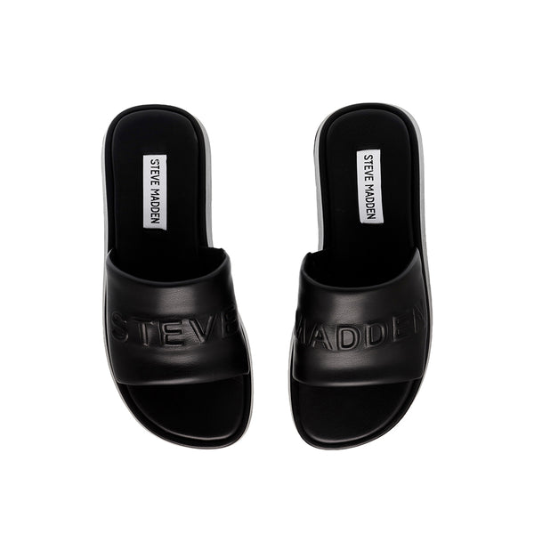 BEWILD Embossed Platform Sandals - Black