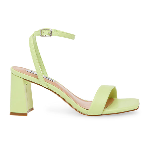 LUXE square toe ankle block heel sandals - green apple green