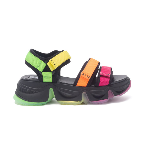 CHAKRA Rainbow Devil Felt Platform Sandals - Black