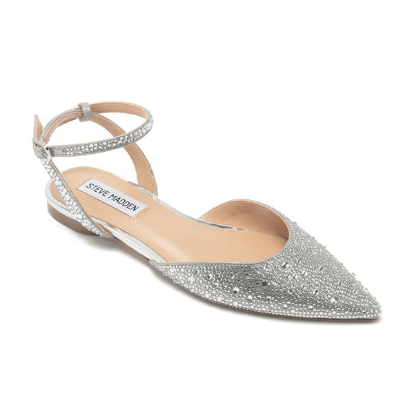 JULITTA Diamond Pointed Toe Sandals - Silver