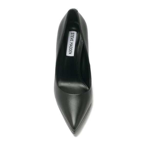 KLASSY Plain Patent Leather Pointed Toe Pumps - Black